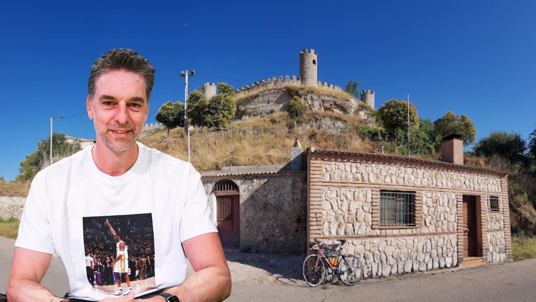 Montaje con Pau Gasol y Almoguera (Guadalajara)
