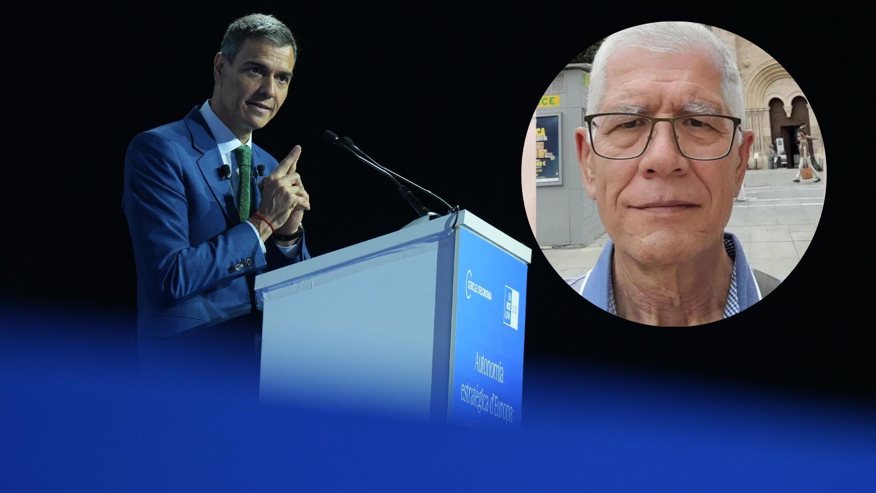 Montaje de Antonio Matinero con Pedró Sánchez (David Zorrakino / Europa Press).