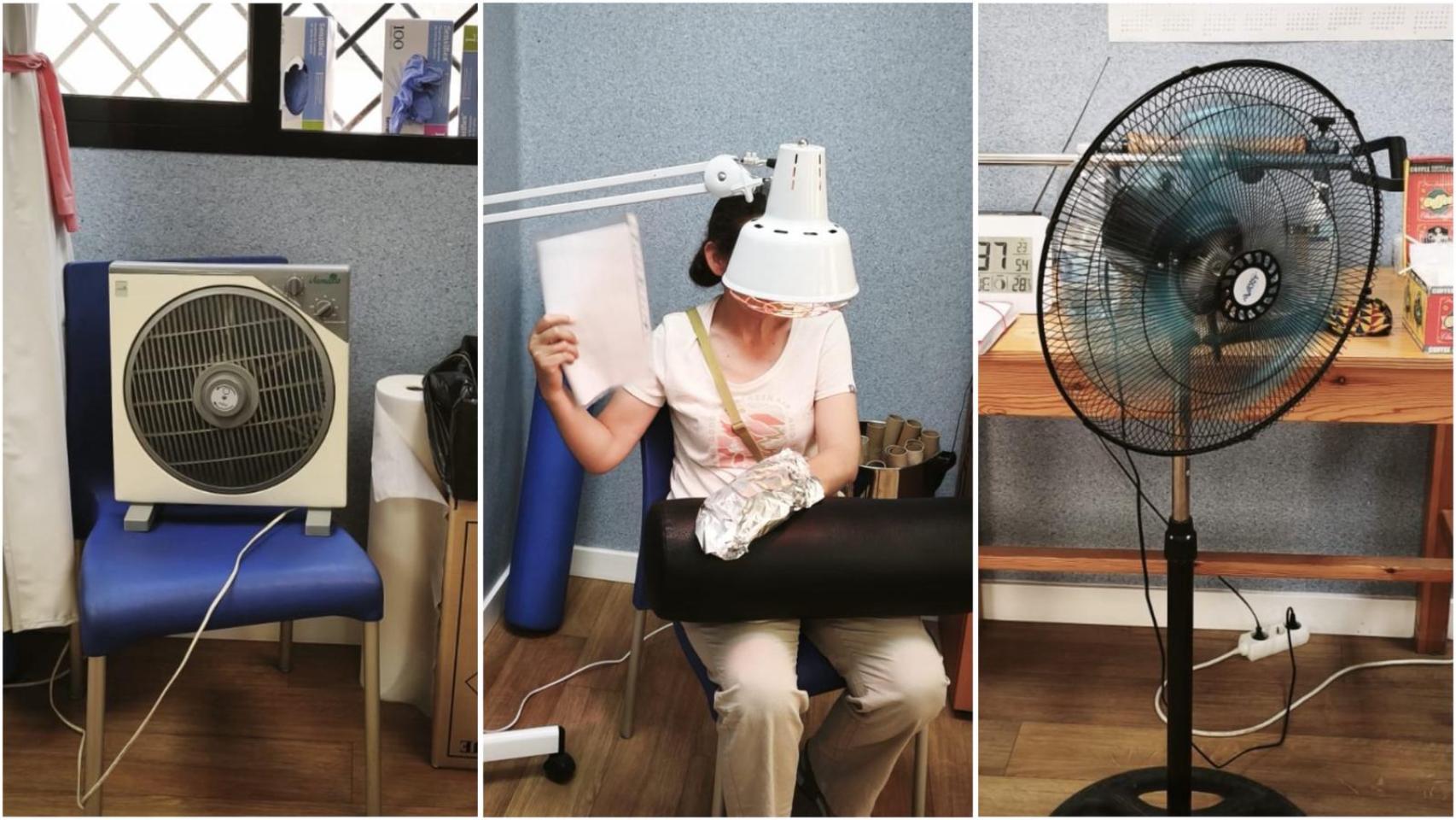 Algunos de los ventiladores que se llevan los pacientes al centro de salud.