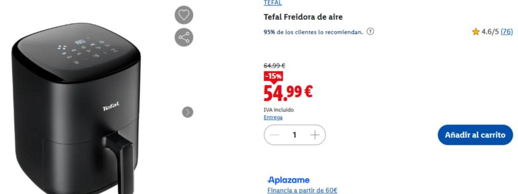 Freidora de Aire de 3 litros en Lidl