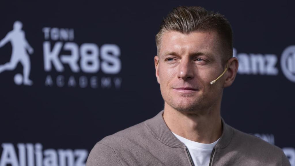 Toni Kroos, en un acto de su academia y Allianz.