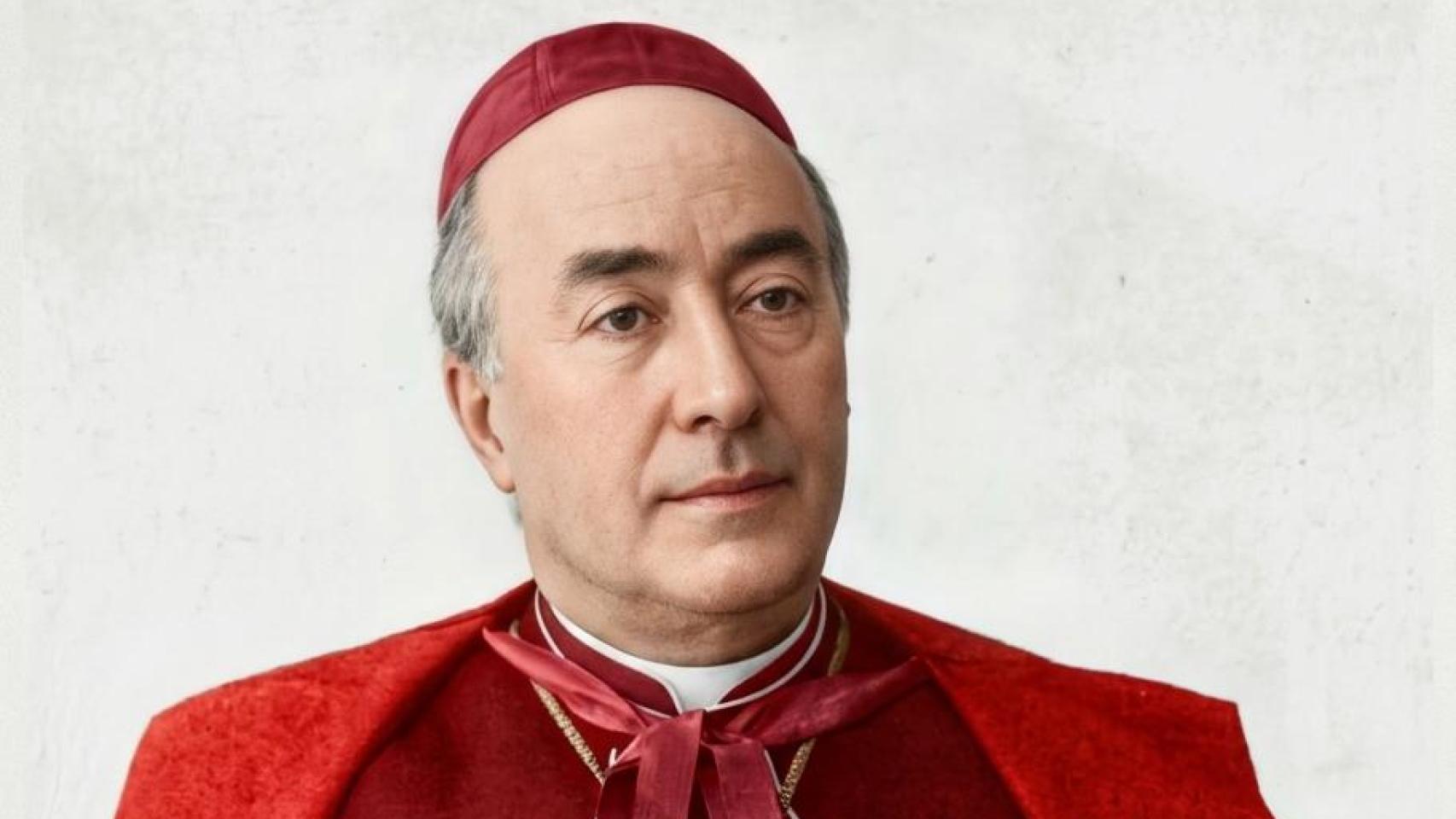 Imagen pasada a color con Inteligencia Artificial de un retrato del cardenal Martín Herrera en 1897.