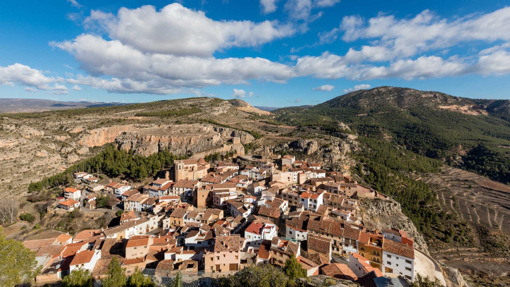 Vistas aéreas de Alpuente (Valencia). Turisme CV