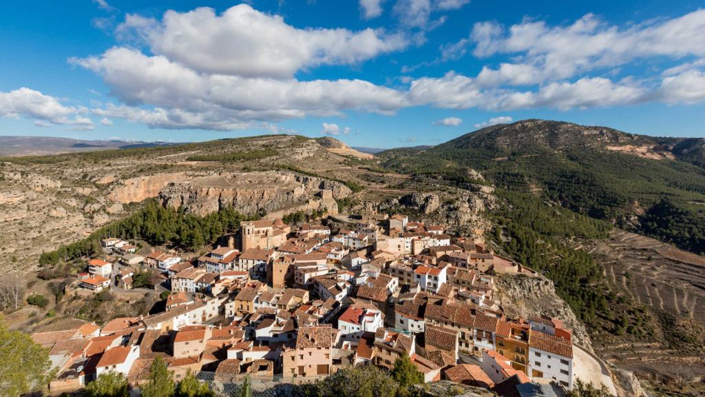 Vistas aéreas de Alpuente (Valencia). Turisme CV