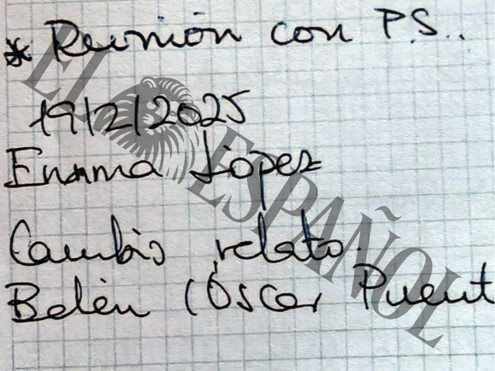 Página de las agendas de Leire.