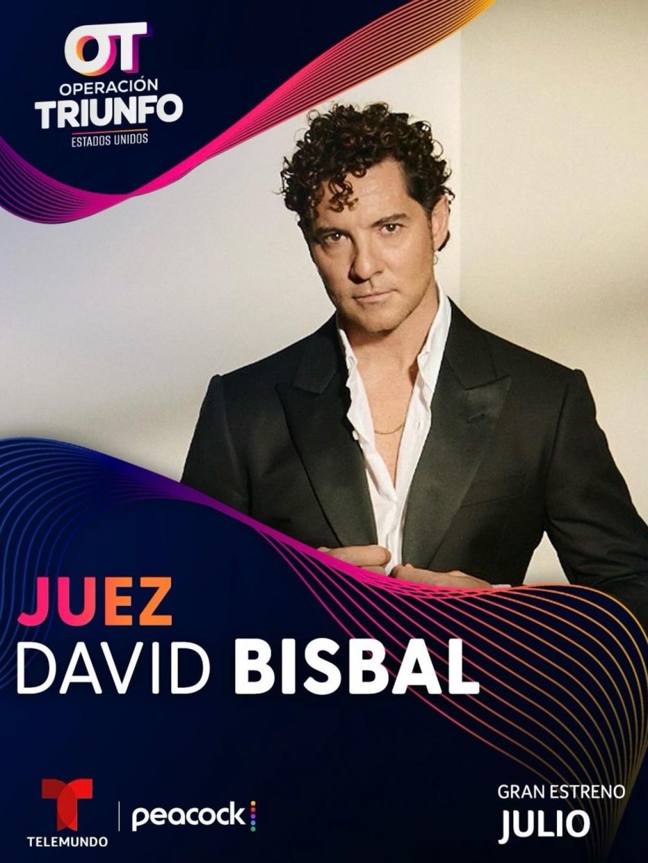 La imagen con la que Telemundo promociona el fichaje de David Bisbal como jurado de 'OT' en EEUU.