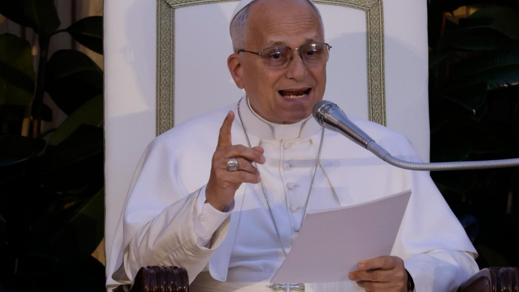 El papa León XIV durante la Vigilia a los jóvenes. 