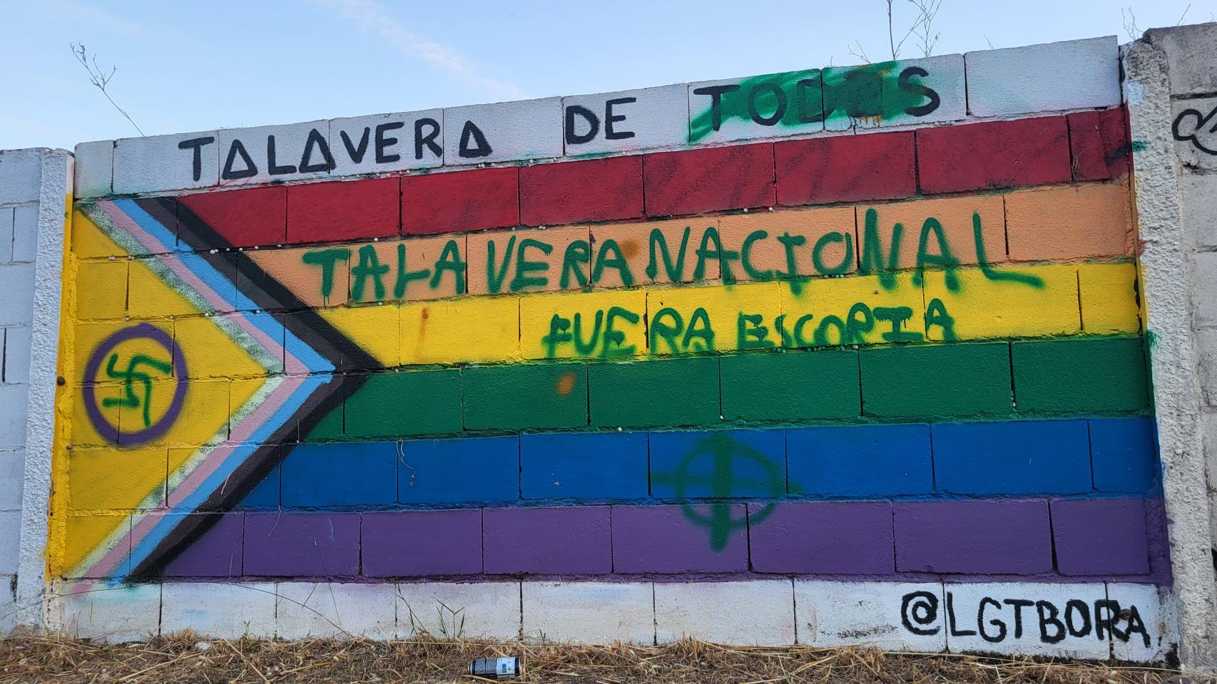 El mural arcoíris de Talavera de la Reina, de nuevo bandalizado.