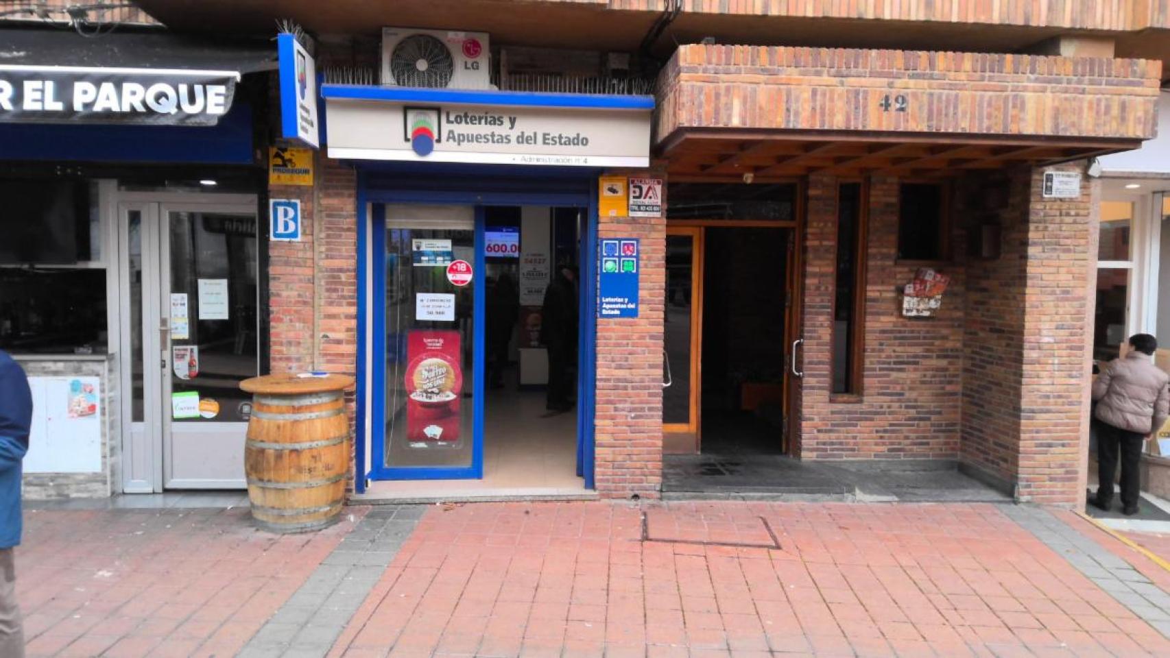 La Administración de Loterías No 4 de Segovia en la calle José Zorrilla