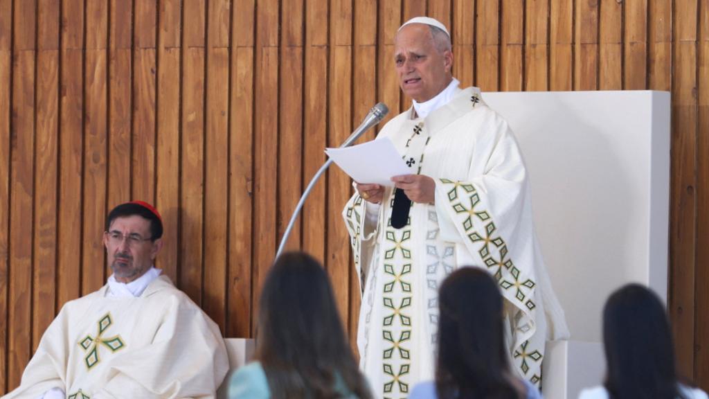 Momento de la Santa Misa del Corpus Christi del Papa León XIV, esta mañana.