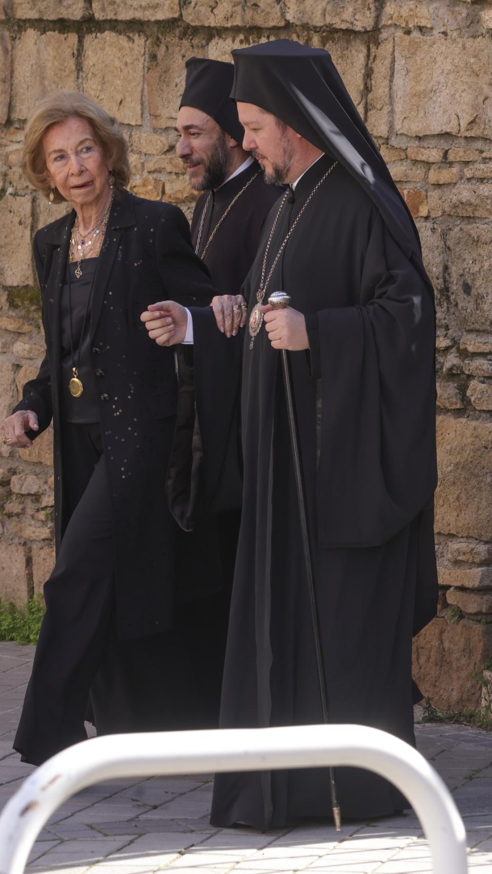La reina Sofía, en el funeral de su hermana, Irene de Grecia.