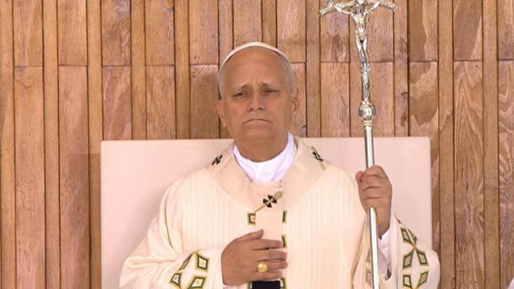 El Papa León XIV durante la homilía.