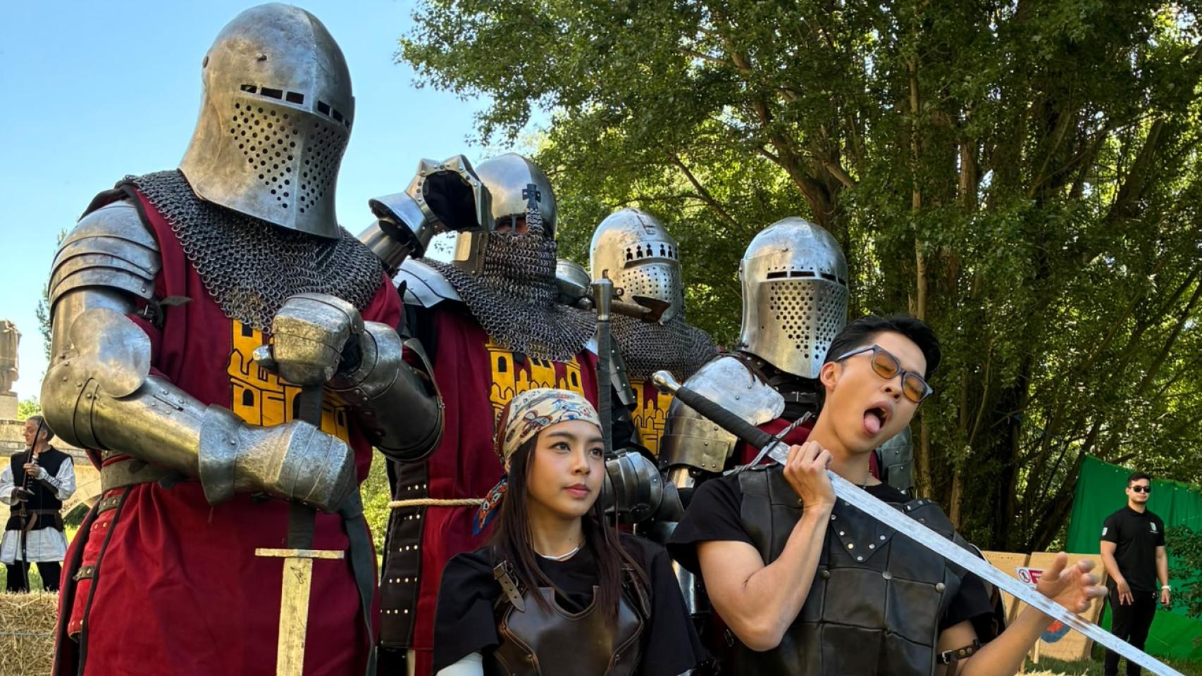 El equipo y sus protagonistas grabaron durante la jornada en espacios emblemáticos 