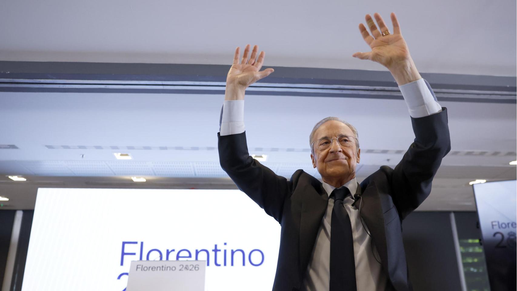 Florentino Pérez, en el cierre de su campaña electoral.