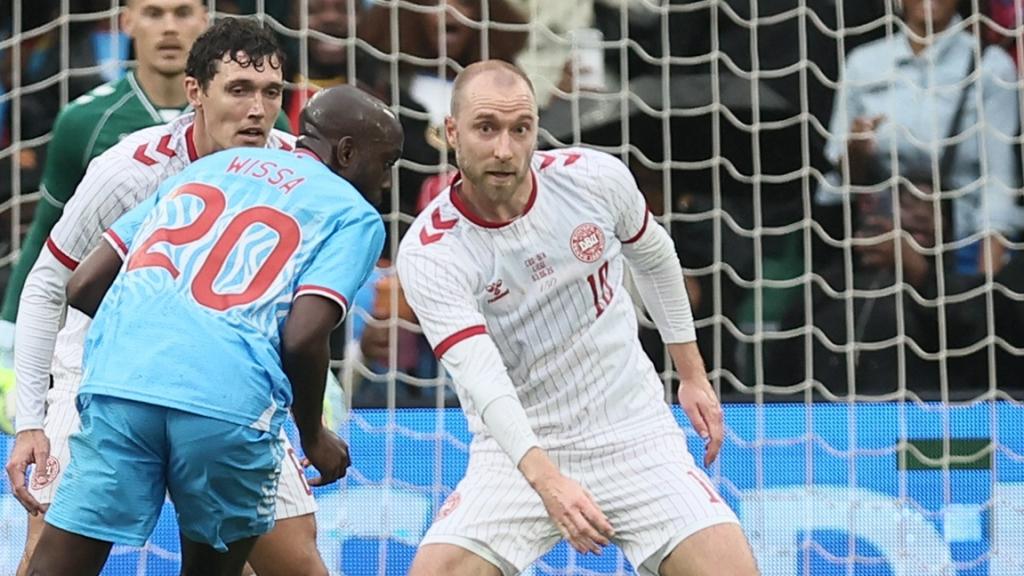 Eriksen, durante un partido con la selección de Dinamarca.