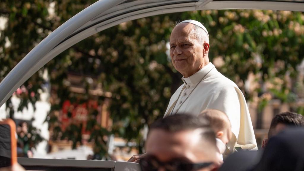 El papa León XIV en su visita a Madrid.