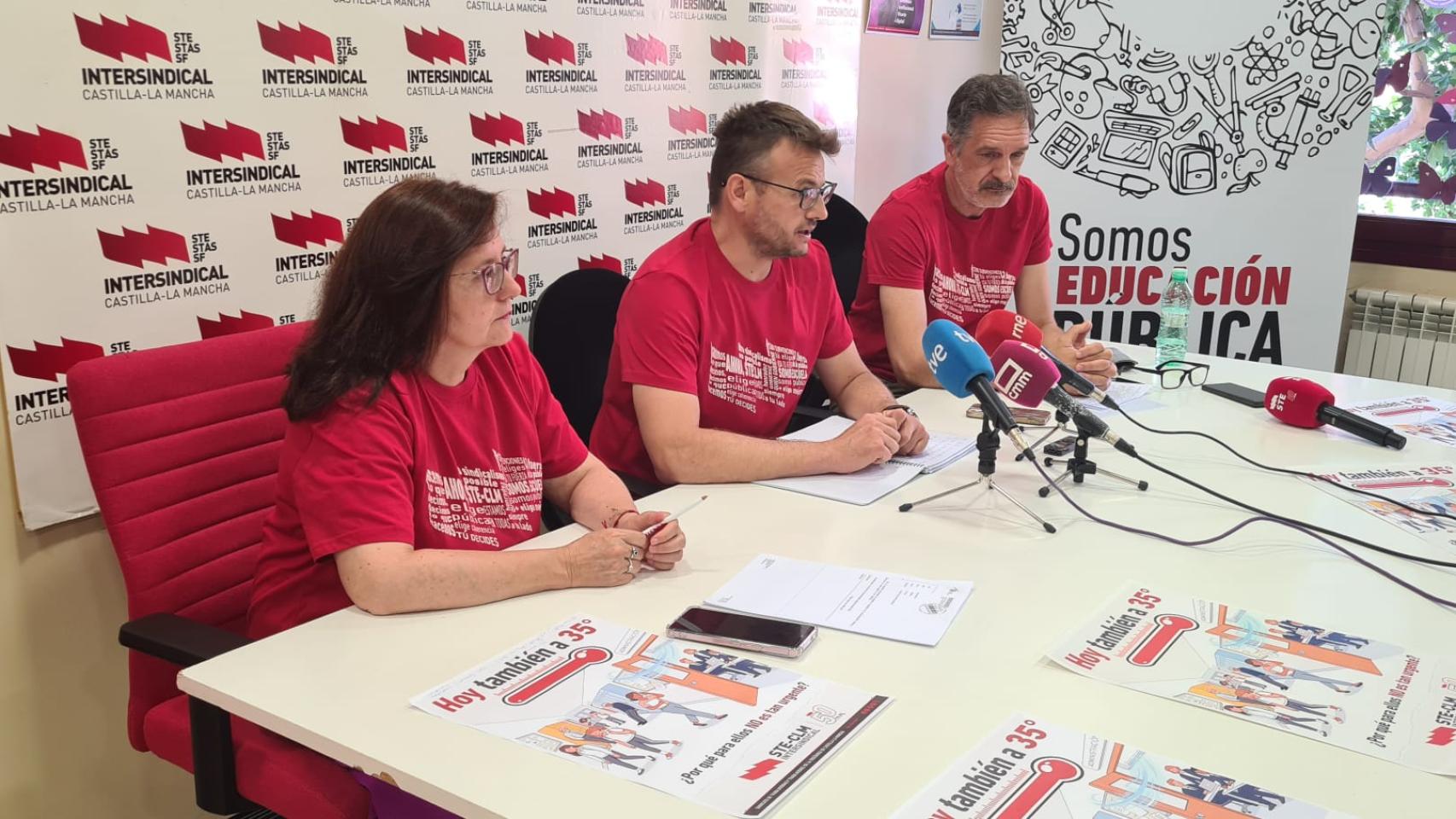Rueda de prensa de los representantes del sindicato STE-CLM.