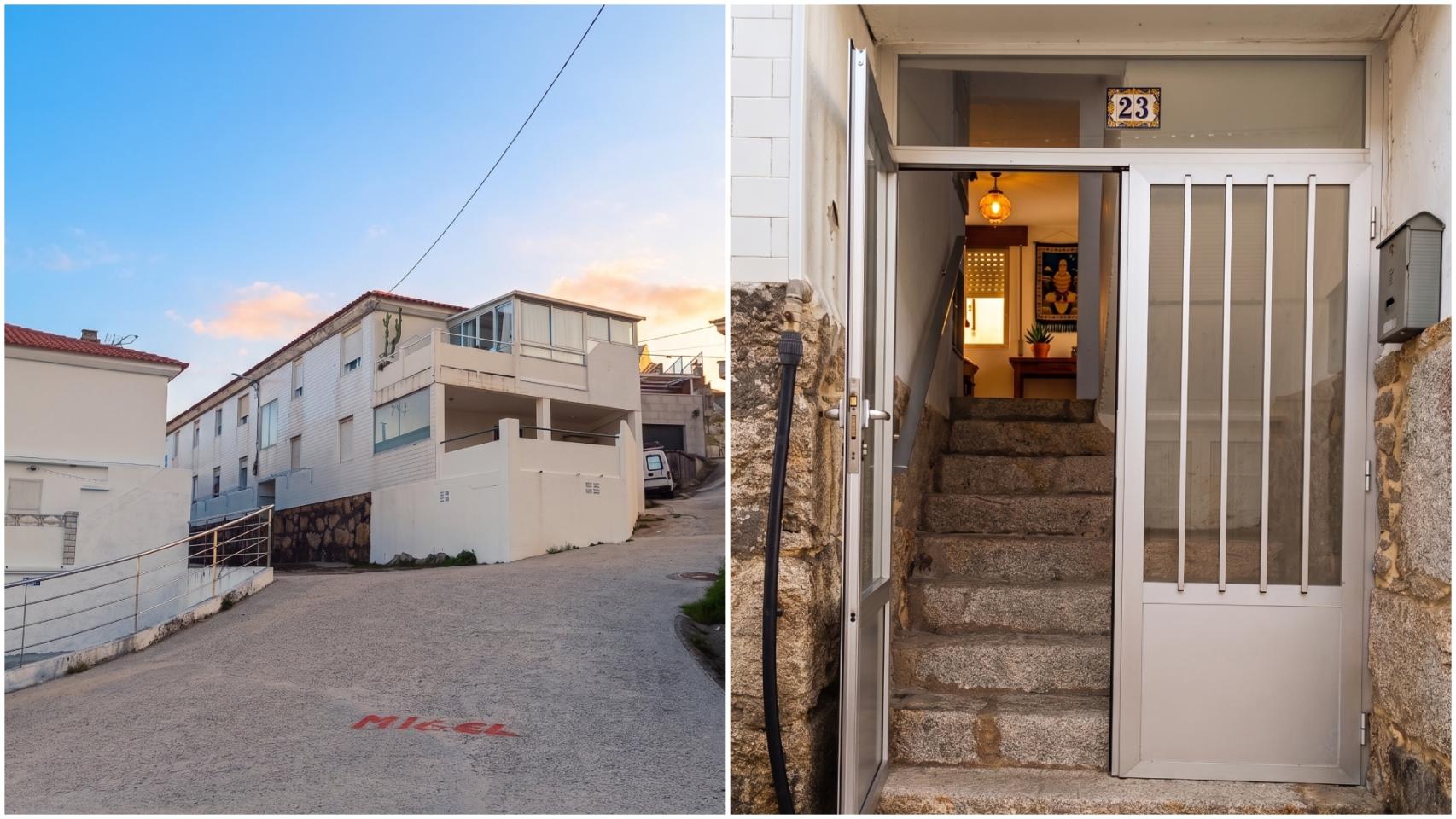 Vivienda y portal de la propiedad que se subasta en A Guarda (Pontevedra)