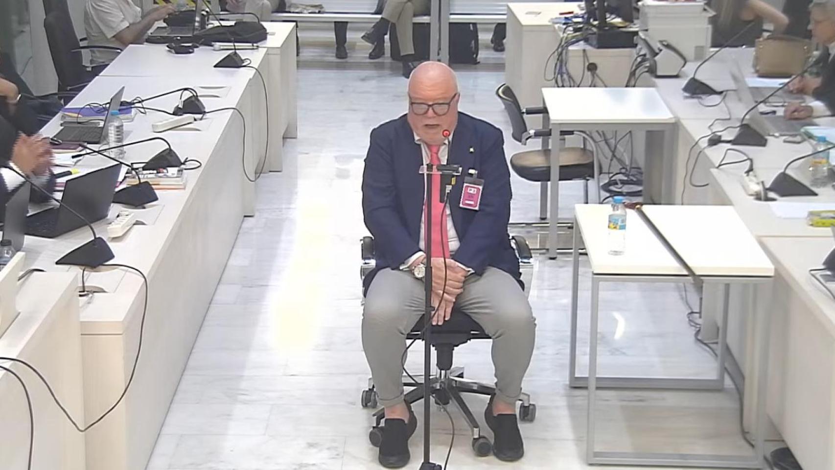 El excomisario José Manuel Villarejo durante su declaración de este martes ante la Audiencia Nacional.