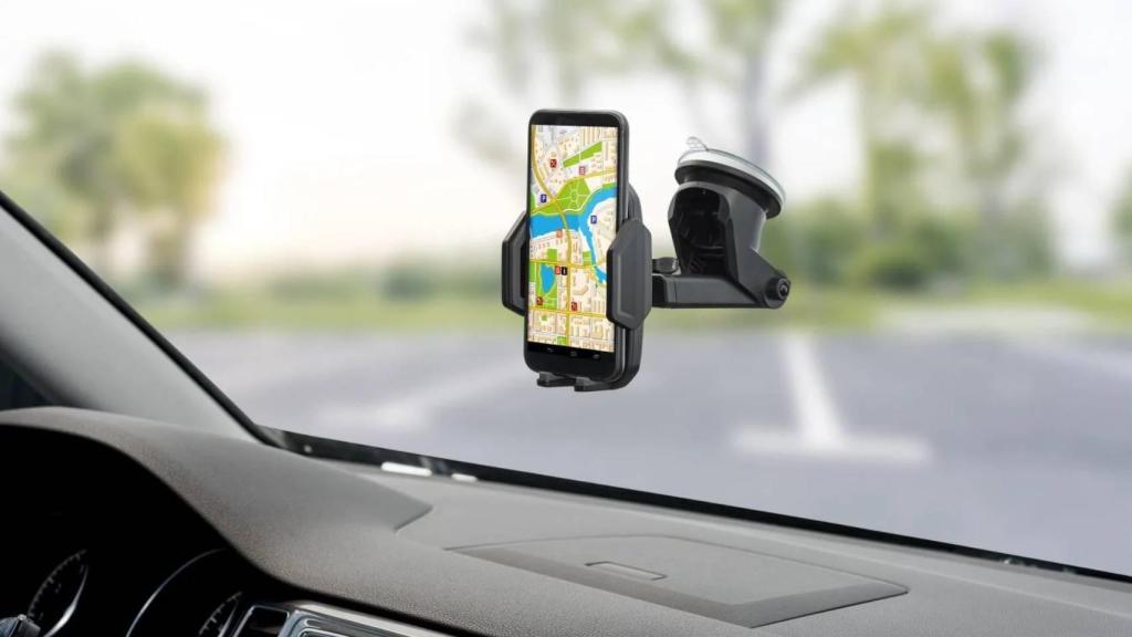 El soporte de teléfono con ventosa para coche de Lidl.