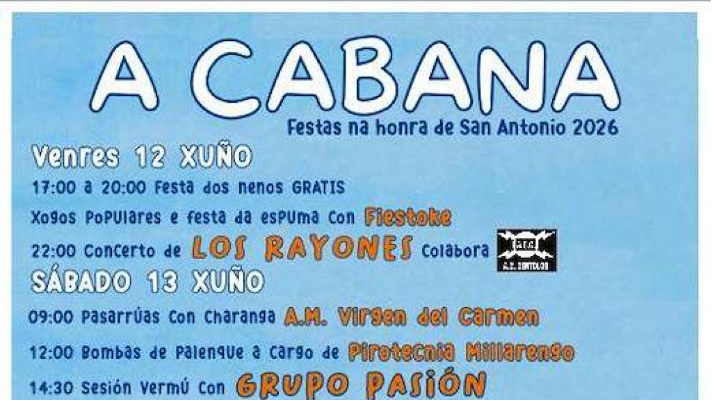 Cartel de las fiestas de San Antonio en A Cabana