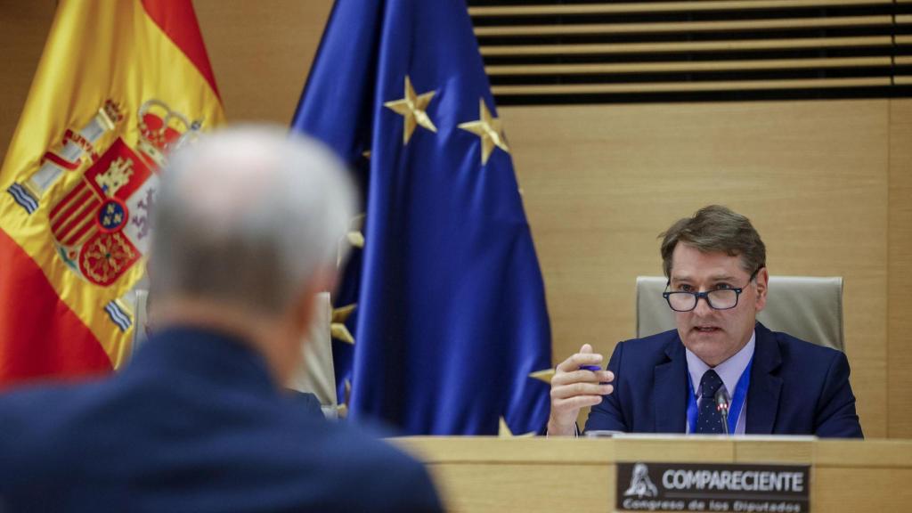 El director de la Oficina de Asuntos Económicos y G20, Manuel de la Rocha, comparece en la Comisión Mixta (Congreso y Senado) de Seguridad Nacional, este martes.