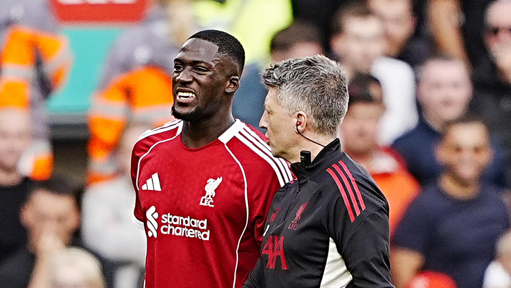Konaté, en un partido con el Liverpool.