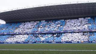 La grada de La Rosaleda durante el Málaga CF vs. Racing de Santander
