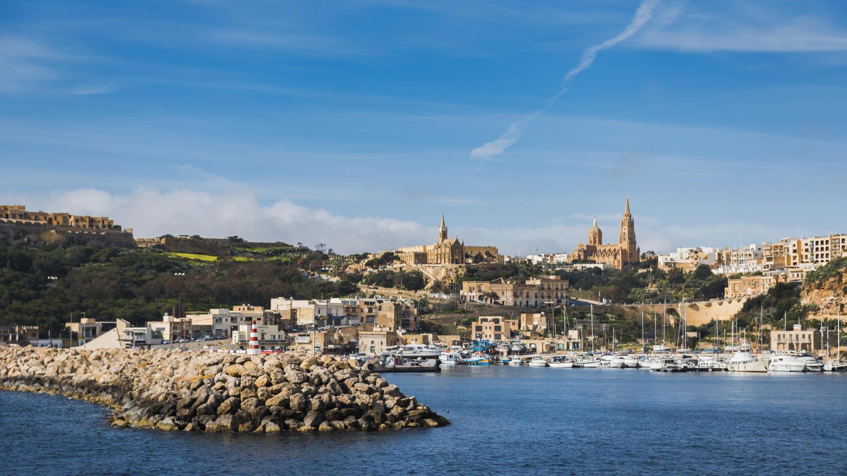 Una panorámica del puerto de Gozo.
