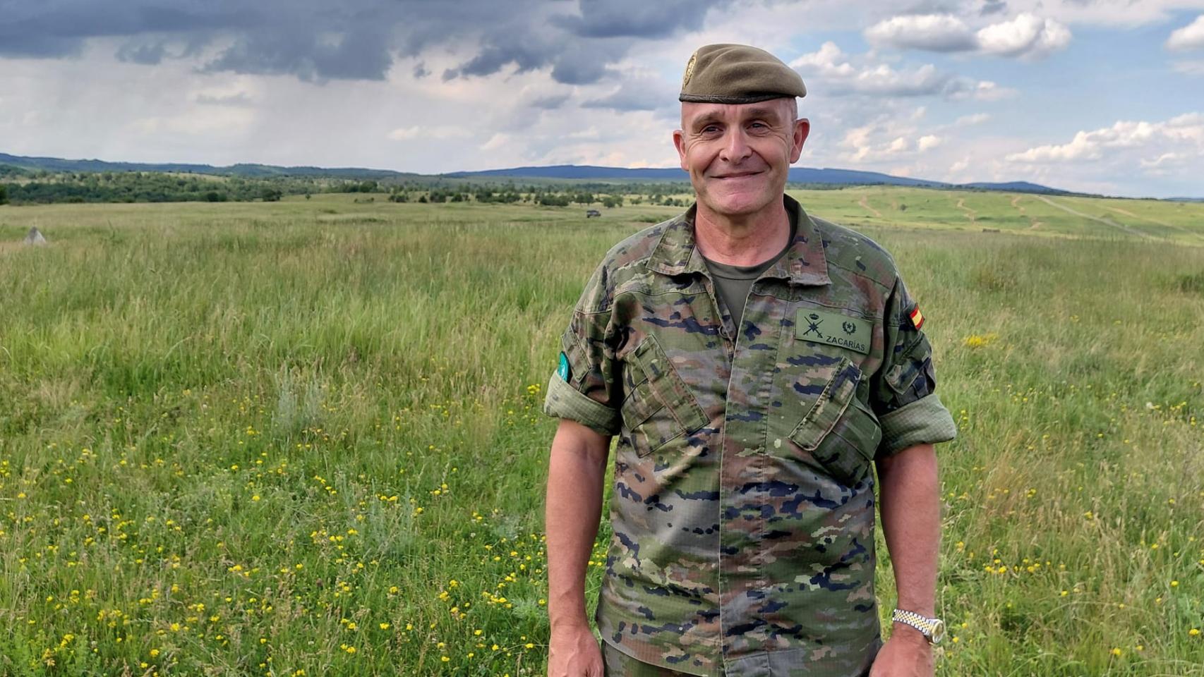 El general de brigada Zacarías Hernández en el campo de maniobras de Eslovaquia durante el Pilot Project 5