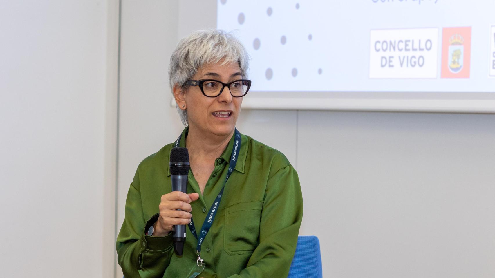 Lourdes Guerra, durante el Foro Empresa e Inteligencia Artificial de Vigo, organizado por Treintayseis y NTT Data