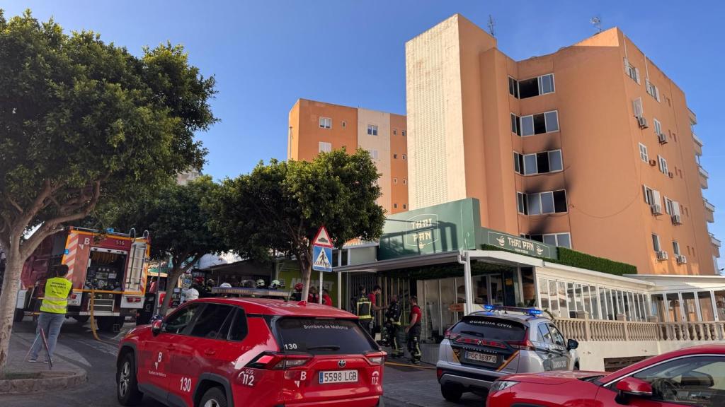 Edificio de Magaluf en el que se ha registrado el incendio.