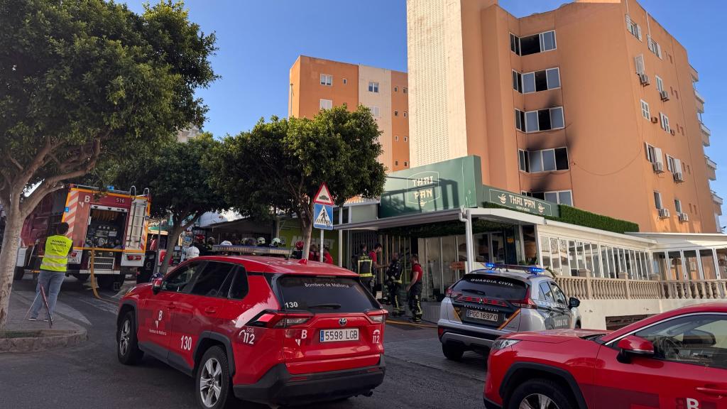 Edificio de Magaluf en el que se ha registrado el incendio.