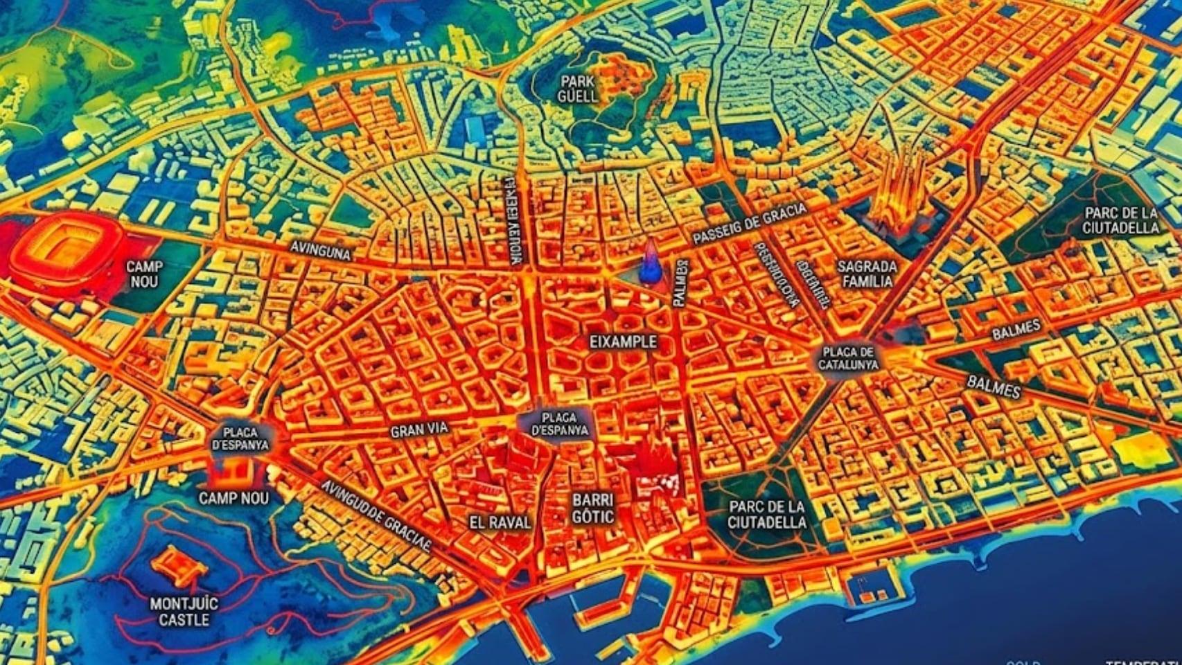Mapa térmico de Barcelona