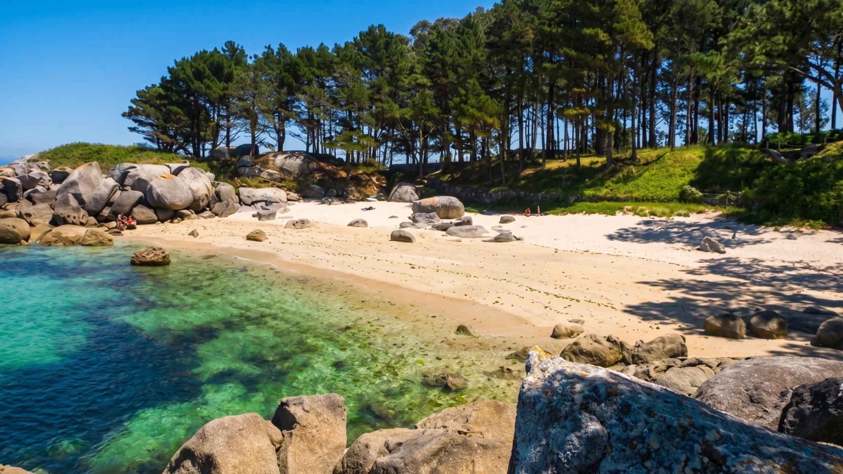 Playa de Pedrón, en Bueu (Pontevedra)