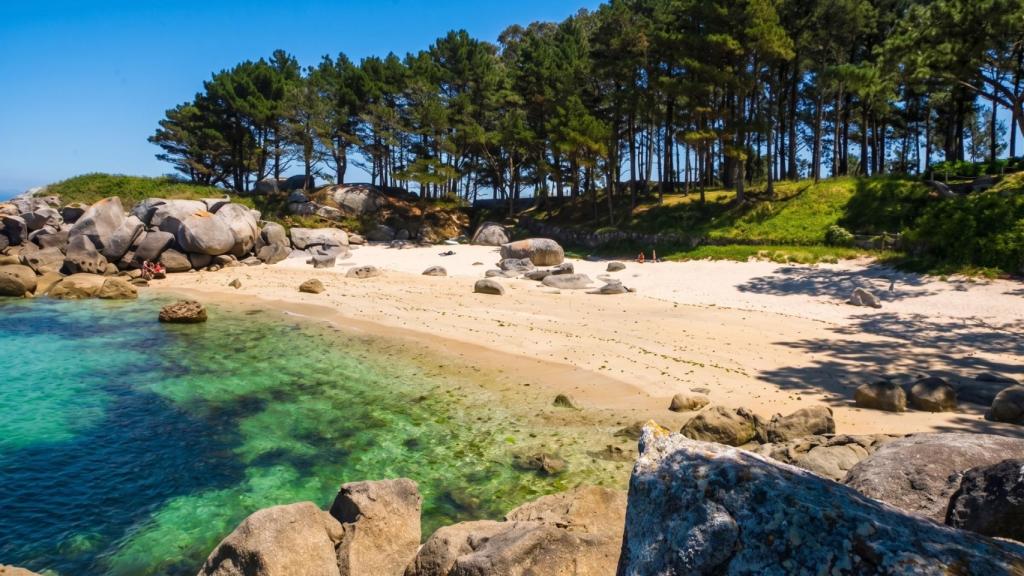 Playa de Pedrón, en Bueu (Pontevedra)