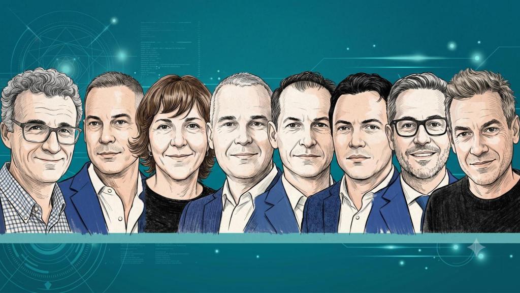 Imagen generada con IA de los ocho CIO reunidos por DISRUPTORES  en DES 2026. 