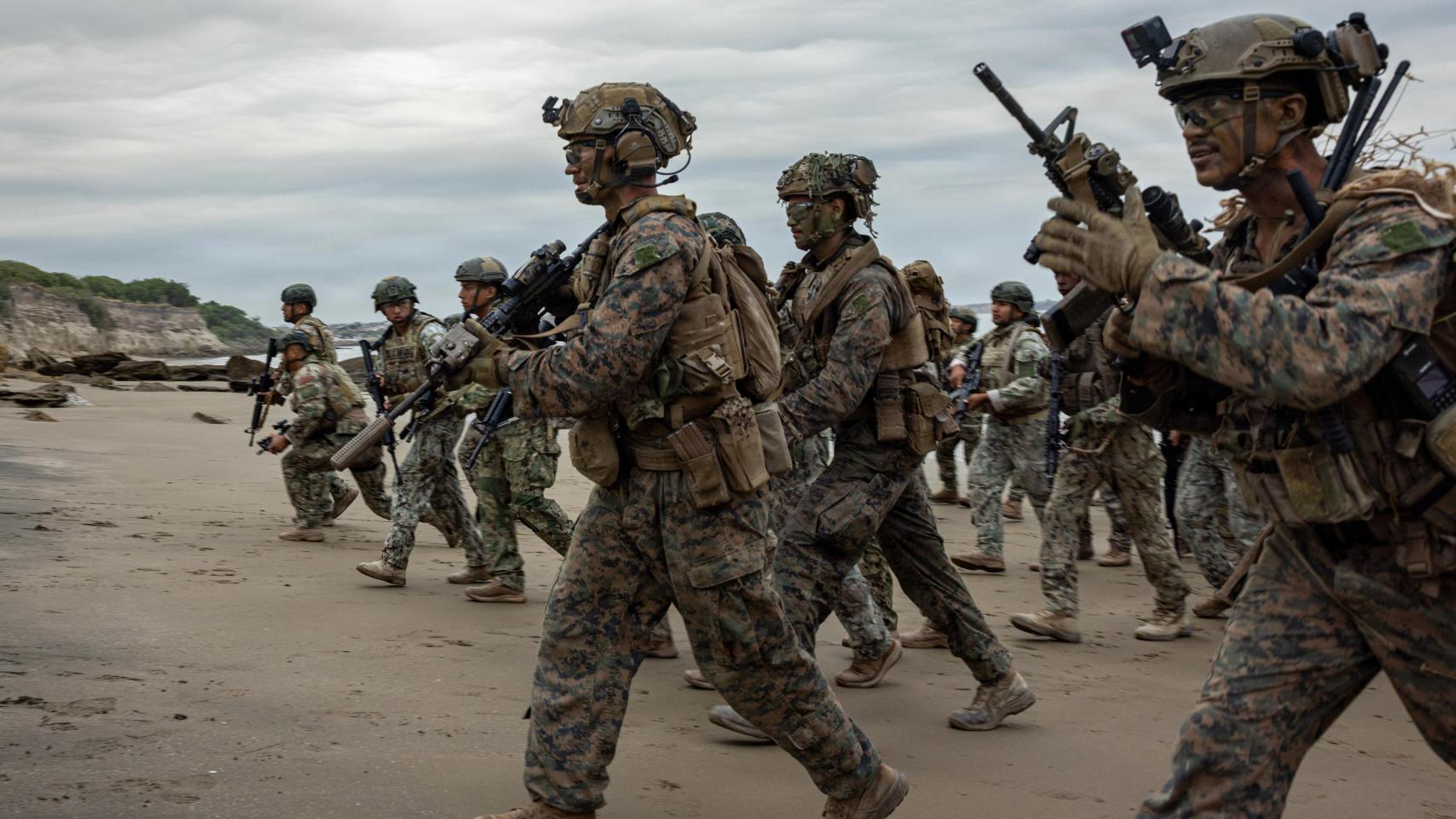 Marines de EEUU durante unas maniobras de desembarco