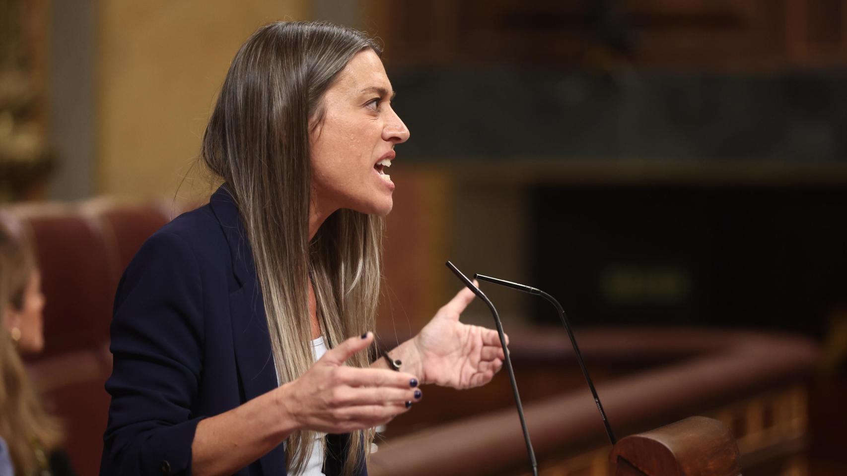 Míriam Nogueras, portavoz de Junts, durante una sesión de control al Gobierno.