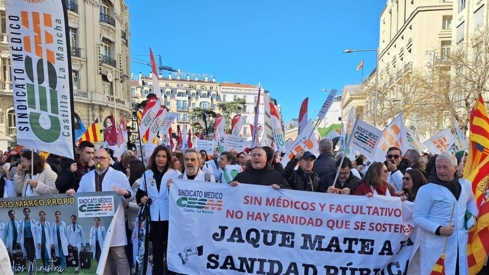 Médicos durante una protesta en Madrid.