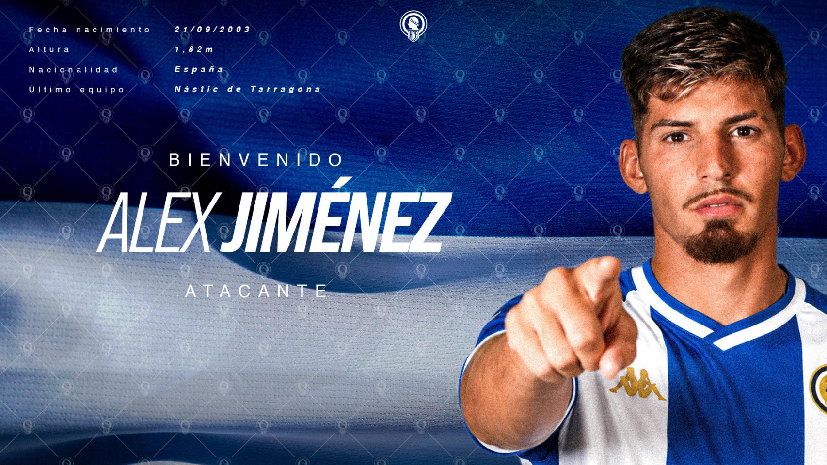 Álex Jiménez, en la imagen promocional del club.