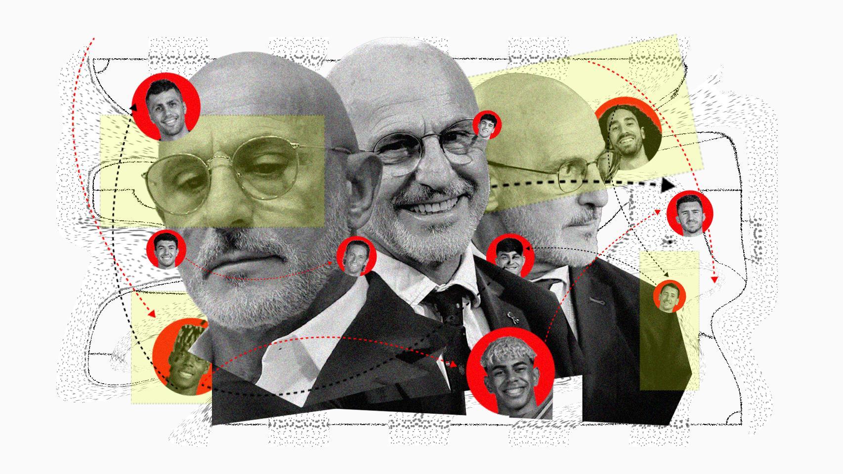 Las Españas de Luis de la Fuente y sus variaciones tácticas. Diseño: Arte EE