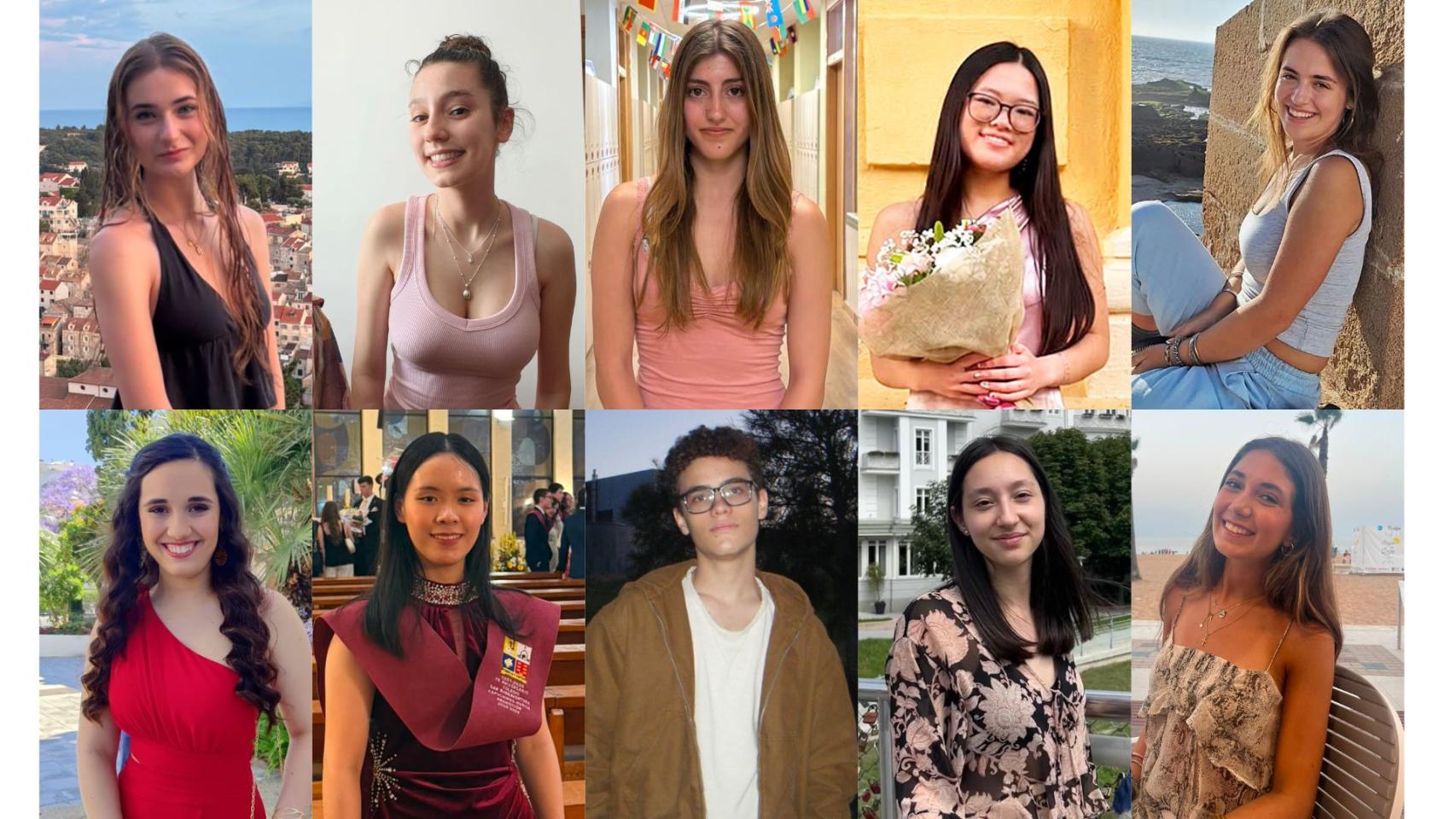 De arriba a abajo y de izquierda a derecha, los estudiantes: Blanca Gaya, Elia Ortega, Valeria Fragola, Zhi Shan He Wu, Ayala Fernández, Leticia Fernández, Ruiqi Jinzhang, Hugo Castilla, Olivia Mosquera y Adriana Santoro.