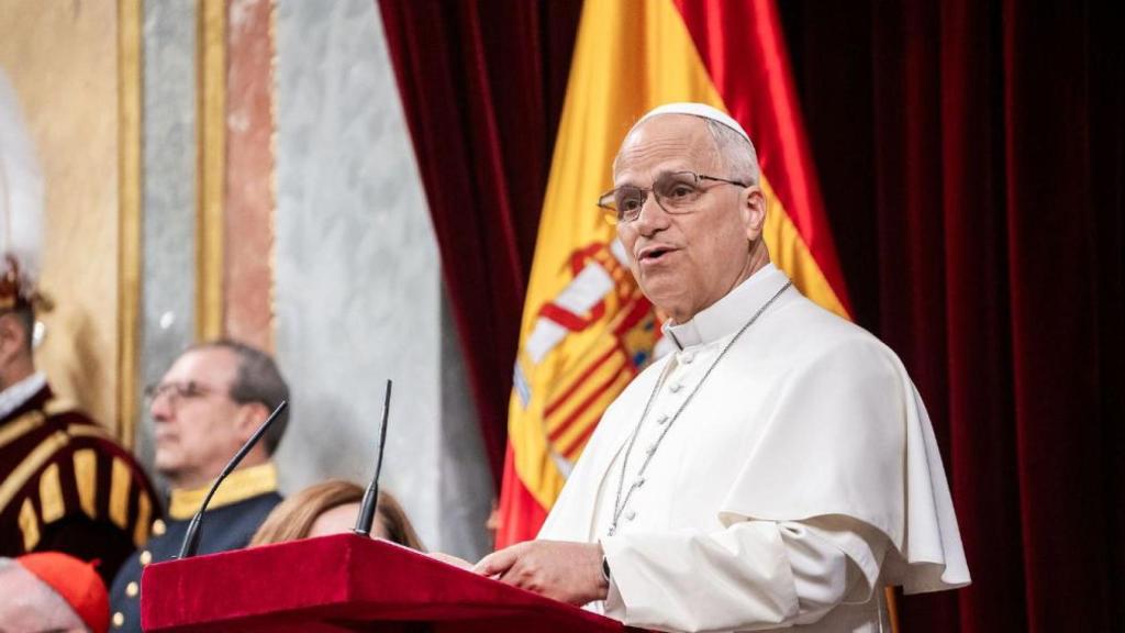 El Papa, durante su discurso en el Congreso de los Diputados, en Madrid.