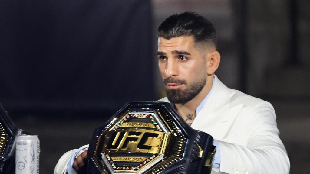 Ilia Topuria, durante la conferencia de prensa de UFC Freedom 250.