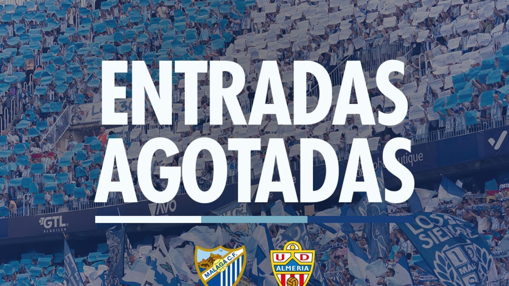 Las entradas para el Málaga CF vs. UD Almería, agotadas