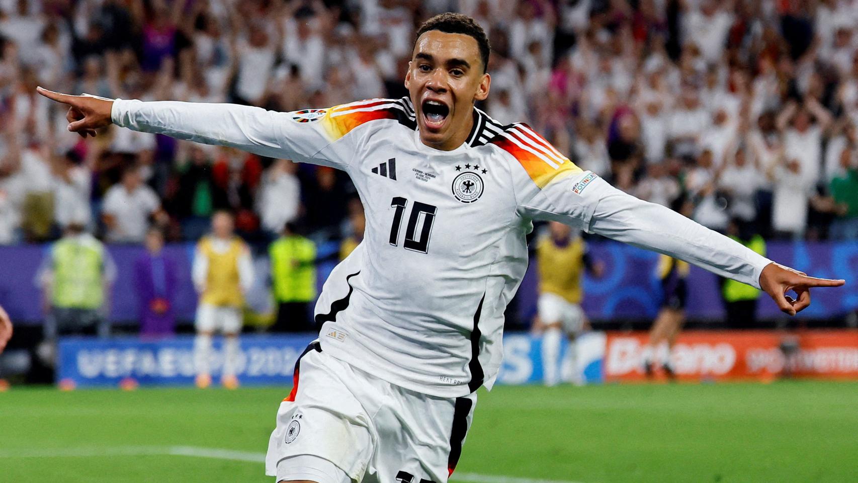 Musiala celebra uno de sus goles en la pasada Eurocopa 2024.