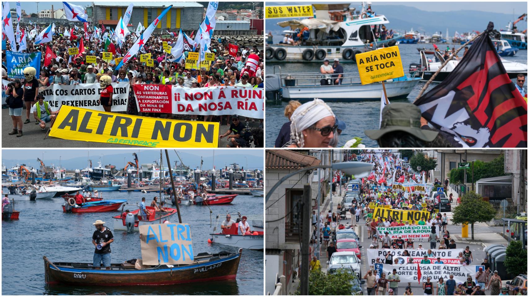 Manifestación contra Altri y la mina de Touro en A Illa de Arousa.