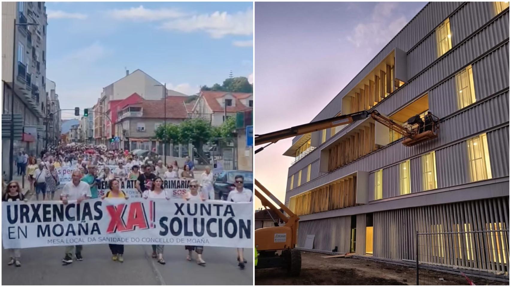 Moaña se manifiesta contra el nuevo centro de salud.