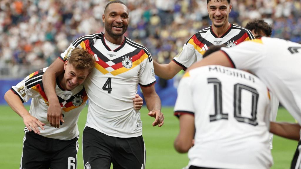 Los jugadores de Alemania celebran uno de los goles en el debut ante Curazao.